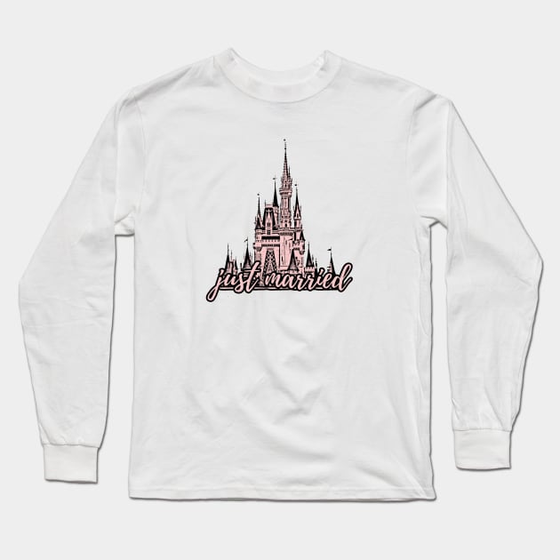 Just Married Magic Castle Millennial Pink Long Sleeve T-Shirt by FandomTrading